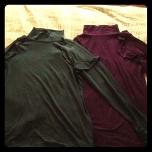 TWO LOFT TURTLENECKS. NEVER WORN